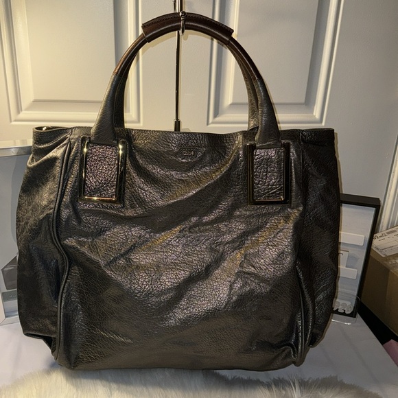 Chloe Pewter (Silver/Gray) Leather Large Ethel Tote GUC - Picture 3 of 14